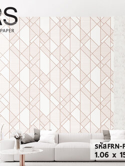 วอลเปเปอร์ ลายโมเดิร์น มินิมอลสีส้มทอง พื้นสีครีม FRN-F39W