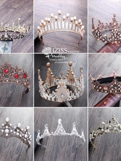 AC032 **รวม17 แบบเทียร่าสวยๆ**พรีออเดอร์เทียร่า มงกุฎเพชร ต่างหูและสร้อยคอ ชุดเครื่องประดับเจ้าสาวสวยหรูดุจเจ้าหญิง