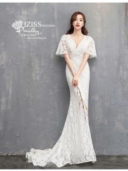 BR370 **พรีออเดอร์**ชุดแต่งงาน&ชุดเจ้าสาวแนวเรียบหรู สีขาวเกรดพรีเมี่ยม น่ารัก สวยโดดเด่นไม่ซ้ำใคร