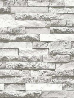 วอลเปเปอร์ลายอิฐหิน สีเทาอ่อน ST4-C45W