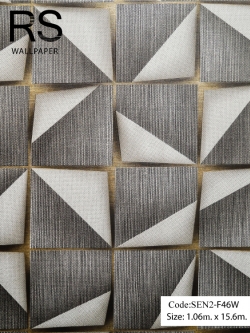 วอลเปเปอร์ลายโมเดิร์นโทนสีน้ำตาลเข้ม สามเหลี่ยมSEN2-F46W