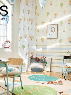 วอลเปเปอร์การ์ตูน บอลลูน พื้นครีม ESK5-M68