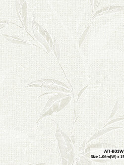 วอลเปเปอร์ลายใบไม้สีครีม-น้ำตาลอ่อน ATI-B01W