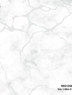 วอลเปเปอร์ ลายหินอ่อน สีขาวเทาอ่อนแทรกเส้นสีเงิน NEO-D56W
