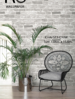 วอลเปเปอร์ลายอิฐสีเทา ST3-C10W