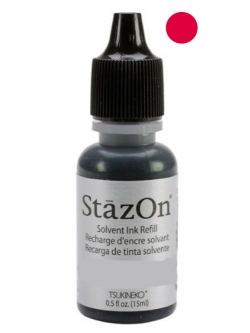 หมึกเติม -- หมึกปั๊มพลาสติกสีแดง blazing Red