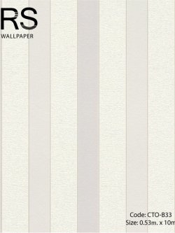 วอลเปเปอร์ลายทางเทาสลับครีม CTO-B33