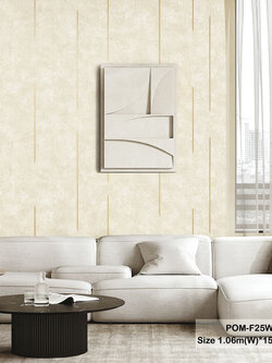 วอลเปเปอร์สไตล์โมเดิร์น ลายเส้น สีทองพื้นสีน้ำตาลอ่อน POM-F25W