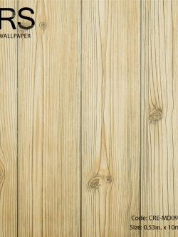 วอลเปเปอร์ลายไม้สีครีมอมเหลือง CRE-MD09