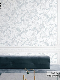 วอลเปเปอร์ ลายหินอ่อนสีเทาฟ้า EDI-F21W