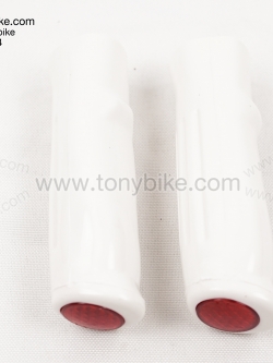 ปลอกมือจักรยาน ปลอกแฮนด์จักรยาน สีขาวปลายทับทิมแดง