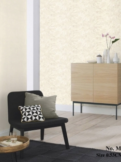 วอลเปเปอร์ลายใบไม้โทนสีขาว MAN-B23