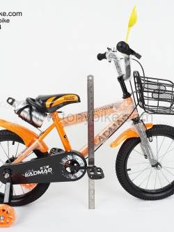 จักรยานเด็ก ล้อ 16 นิ้ว แฮนด์สูง กระติกอลูมิเนียม สีส้ม