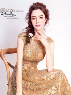 DL012 - **พรีออเดอร์** ชุดราตรี เดรสยาวออกงาน (Night party dresses) ชุดไปงานแต่งงานสวยๆ "ธีมสีโอโรส"