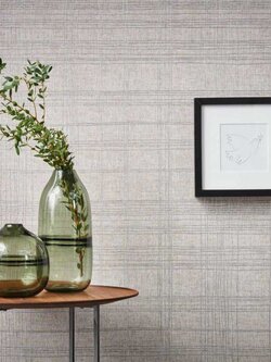 วอลเปเปอร์ลายเส้นสีเงิน พื้นสีน้ำตาล MTS2-M13