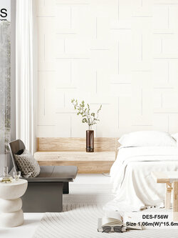 วอลเปเปอร์สไตล์โมเดิร์น สีครีมอ่อน DES-F56W