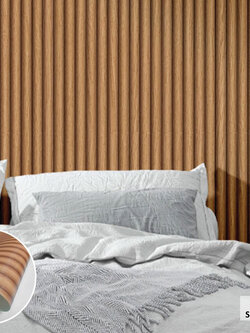 วอลเปเปอร์ลายไม้ระแนง สีส้ม บีช FSK-J56