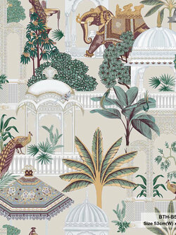 วอลเปเปอร์ลายใบไม้สไตล์ทรอปิคอล BTH-B59