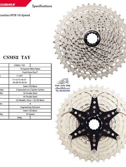 SUNRACE : CSMS2 สเตอ 10 สปีด 11-42T สีเงิน/ดำ