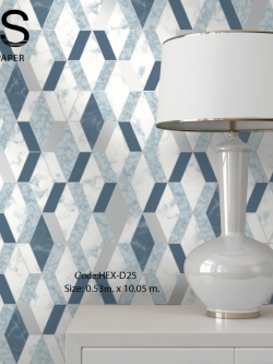 วอลเปเปอร์ลายกราฟฟิกโมเดิร์นหินอ่อน HEX-D25