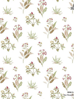 วอลเปเปอร์ลายดอกไม้ สีแดง พื้นสีขาว BMG2-B16