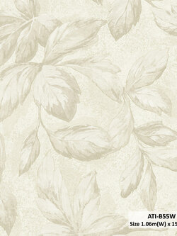 วอลเปเปอร์ลายใบไม้สีน้ำตาลอ่อน ATI-B55W