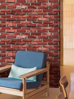 วอลเปเปอร์ลายอิฐ สีแดง NA4-D56W