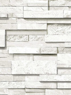 วอลเปเปอร์ลายอิฐหิน สีขาวเทาอ่อน ST4-C39W