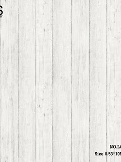 วอลเปเปอร์ลายไม้สีขาวอมสีน้ำตาลอ่อนร่องห่าง6ซ.ม. LOF-F44