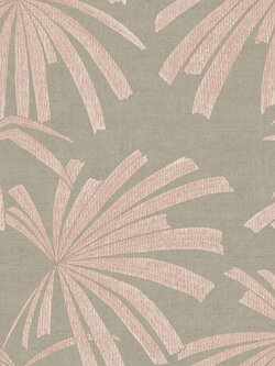 วอลเปเปอร์ลายใบไม้สีชมพู พื้นสีเทา COW-C29W