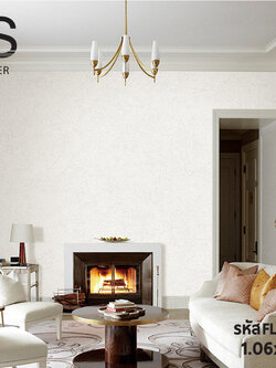 วอลเปเปอร์ลายปูนเปลือย สีขาวเทา มีกลิเตอร์ FLO-C07W