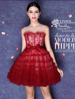 DS023 - **Pre order** ชุดราตรี เดรสสั้นออกงาน (short dresses) ชุดไปงานแต่งงานสวยๆ "ธีมแดง"