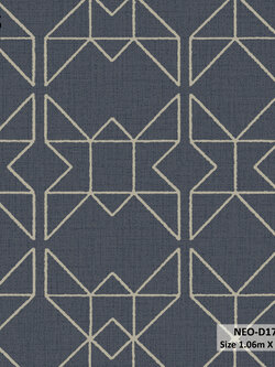 วอลเปเปอร์ สไตล์โมเดิร์นกราฟฟิค สีน้ำเงิน NEO-D17W