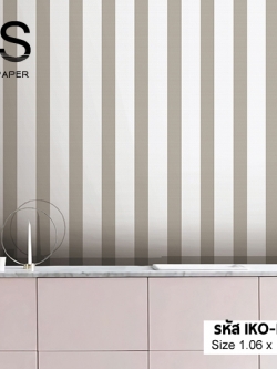 วอลเปเปอร์ลายทาง ขาวเทาเข้ม IKO-M30W