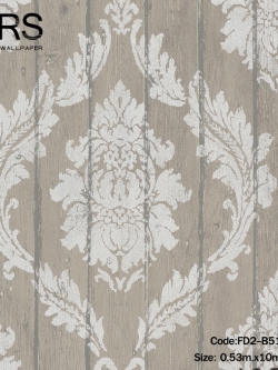 วอลเปเปอร์ลายไม้น้ำตาล สกรีนลายหลุยส์กลิเตอร์ (Vintage Style)FD2-B51