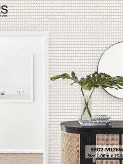 วอลเปเปอร์ลายไม้ทอสาน โทนสีเทา ERO2-M126W