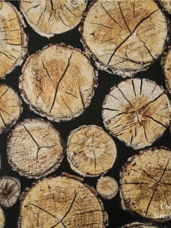 วอลเปเปอร์ลายท่อนไม้หน้าตัด BEY-Q23