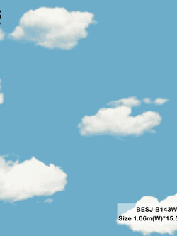 วอลเปเปอร์ลายท้องฟ้า สีฟ้าสด BESJ-B143W