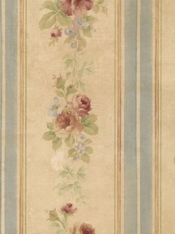 วอลเปเปอร์ลายทางดอกไม้ สไตล์วินเทจ RGC62