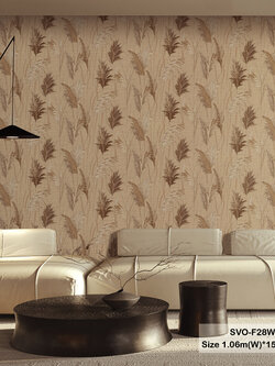 วอลเปเปอร์ลายดอกหญ้า สีน้ำตาล SVO-F28W