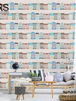 วอลเปเปอร์ ลายการ์ตูน รูปบ้าน No.PLH-D62