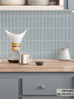 วอลเปเปอร์ลายกระเบื้อง สีเทาฟ้า ERO5-M117W