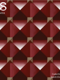 วอลเปเปอร์ลายกราฟฟิคโมเดิร์นโทนสีแดง ลูกบากศ์OL2-B35