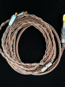 ขาย สาย Audbos MMCX สายทองแดงชุบเงินละเอียด 8แกน (96 x 0.04)