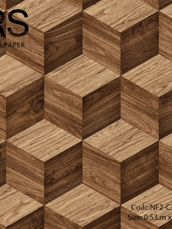 วอลเปเปอร์ลายไม้กราฟฟิคสีน้ำตาลเข้มลายไม้จริง NF2-C33