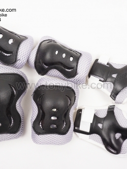 สนับเข่าเด็ก 6 ชิ้น สนับเข่า สนับศอก สนับมือ สีเทาดำ