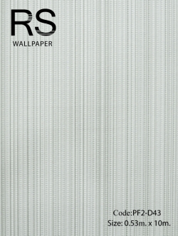 วอลเปเปอร์ลายเส้นตรงแนวตั้งสีชาเขียวสลับขาว PF2-D43