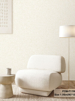 วอลเปเปอร์ลายคอนกรีต สีครีมอ่อนปนทอง POM-F11W