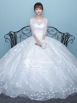 BR318 **พร้อมส่ง**ชุดแต่งงาน&ชุดเจ้าสาวแบบยาวสีขาวเกรดพรีเมี่ยม หรูหราน่ารัก สวยโดดเด่นไม่ซ้ำใคร