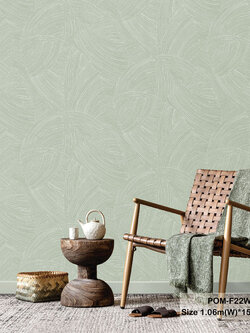 วอลเปเปอร์สไตล์โมเดิร์น ลายแปรงปัด สีเขียวอมเทา POM-F22W